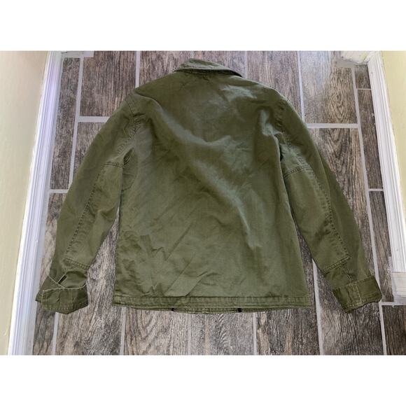 J.Crew Olive Green Field Jacket Broken In Cotton Utility S - Picture 3 of 6